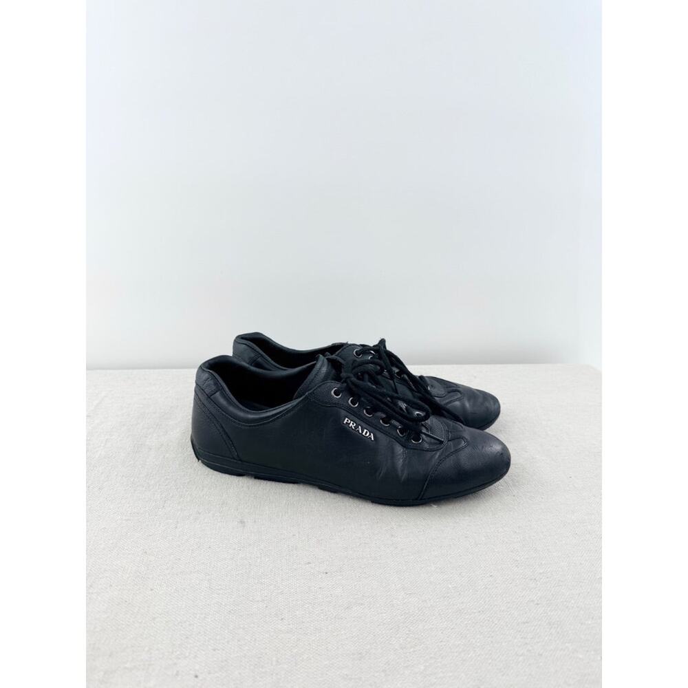 Prada Sport Calf Leather Low Top Comfort Sneakers Black Womens Size EU 40 - Picture 5 of 9